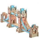 Bouwpakket 3D Puzzel Tower Bridge van hout Lasercutting- gekleurd
