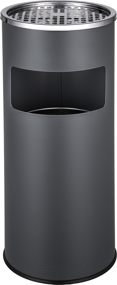 Goedkoopste tectake® 30L Staande Asbak Met Prullenbak - Inclusief Binnenemmer - Ø 25 x 61 cm - Antraciet