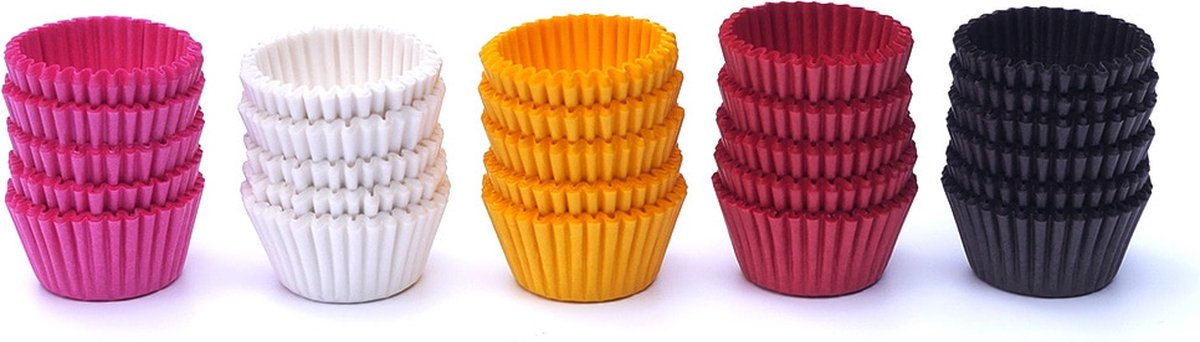 Doodadeals® | 500 Mini Papieren Cupcake Vormpjes | Mini cupcake vormpjes | cupcakevormpjes | 500 stuks | Ø3.5 cm