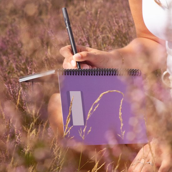 Bambook Colourful Cahier Effaçable - Bleu foncé (Navy) - A5 - Vierge & Ligné - Avec 1 feutre gratuit