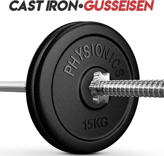 ScSPORTS® 20 kg Halterschijven set, gewichten, gietijzer, 30 mm, 8x2,5 kg