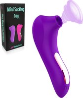 CheekyTreats Luchtdruk Vibrator - Clitoris & G-spot Stimulator Luchtdruk Vibrator- Mini Vibrators voor Vrouwen – Paars