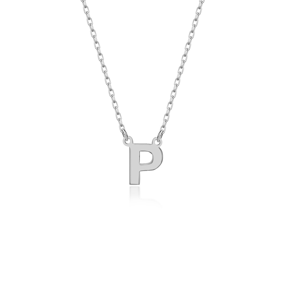 Letterketting P Initial Ketting Zilver (925 sterling) Trendy Minimalistisch Combi Bedel Zilverkleurig Dames Meisje | Cadeau Voor Vrouw