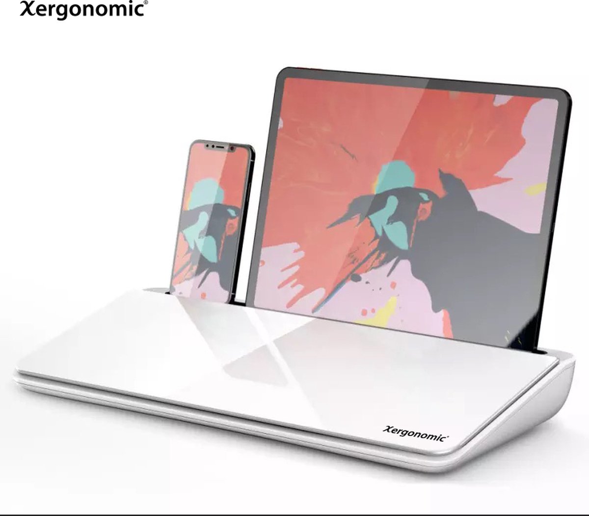 Xergonomic ® Bureau Organizer – Pennenbakje – Pennenbak – Memobord en Tabletstandaard - Wit