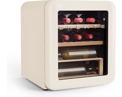 CREATE WINECOOLER RETRO M - Elektrische wijnkelder met 12 flessen - 48L - Temperatuurbereik van 4° tot 22° - Beige