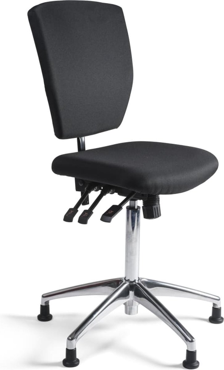 Workliving Werkstoel C Comfort Hoog - Alu onderstel - Glijdoppen - (N)EN 1335 - Baliestoel - Kassastoel