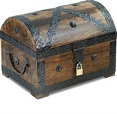 Brynnberg Piratenschatkist - Houten kist bruin - handgemaakt vintage met slot 28x20x20cm - het ideale geschenk (groot met slot) - houten schatkisten