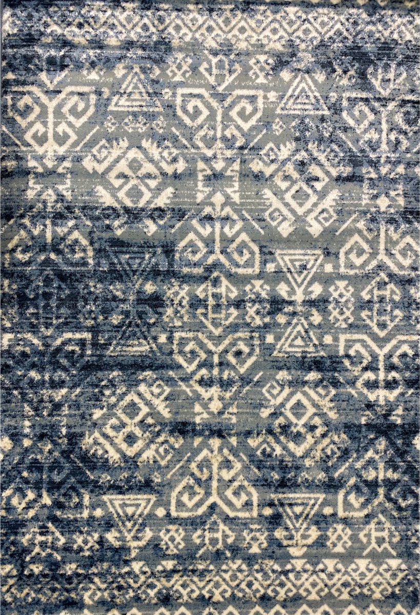 Aledin Carpets Manila - Vloerkleed 160x230 CM - Laagpolig - Modern - Tapijten Woonkamer - Blauw