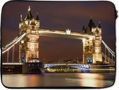 Laptophoes - London - Tower Bridge - Verlichting - Brug - Licht - Laptop sleeve - Laptop case - Laptop - 17 Inch