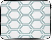 Laptophoes - Laptoptas - Patronen - Hexagon - Design - Groen - 15 6 Inch - Sleeve laptop - Laptop