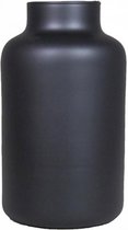 Vaas Zwart – Mat zwarte vaas - Handgemaakt – Glazen vaas – Bloemenvaas - H30 x Ø15cm