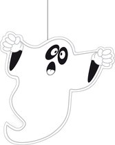 Halloween thema hangende spook/geest decoratie wit 30 cm brandvertragend papier
