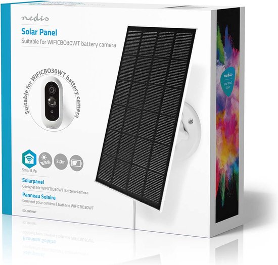 Nedis Zonnepaneel - 5.3 V DC - 0.5 A - Micro-USB - Kabellengte: 3.00 m - Accessoire voor: WIFICBO30WT van Nedis — afbeelding 5