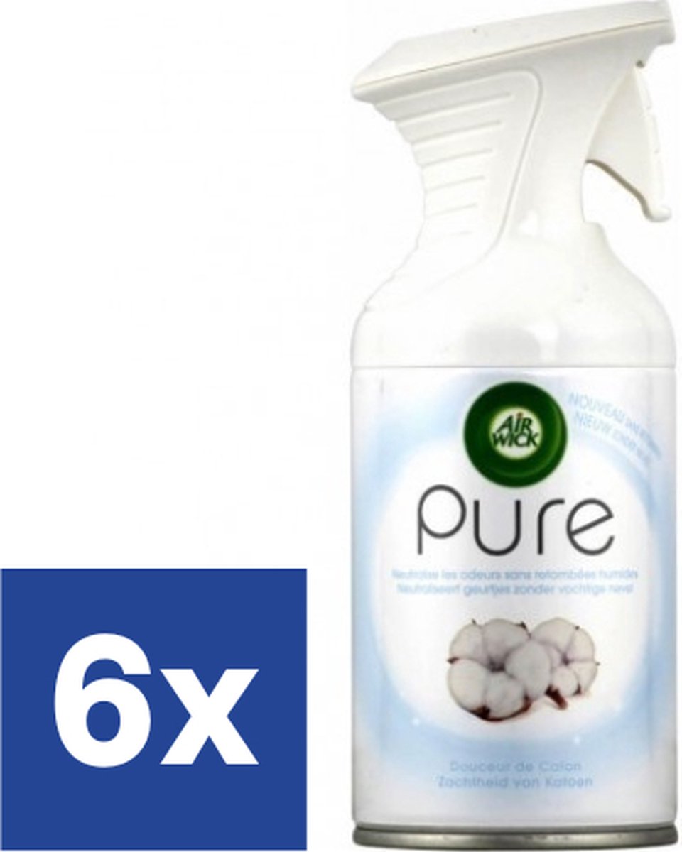 Air Wick Luchtverfrisser Spray - Pure Zachtheid van Katoen 250ml x6