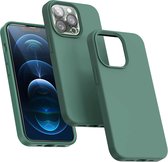 Hoesje Geschikt voor iPhone 14 Pro Max – Liquid Siliconen Backcover – Pine Groen