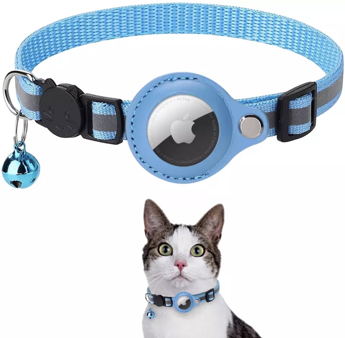 Consumerce® Premium AirTag Halsband voor Katten Blauw GPS Tracker