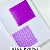 Akyol - Sticky Notes - Neon purple transparante sticky notes - memoblok met 50 memoblaadjes - zelfklevend - waterbestendig - herbruikbaar - 76x76mm
