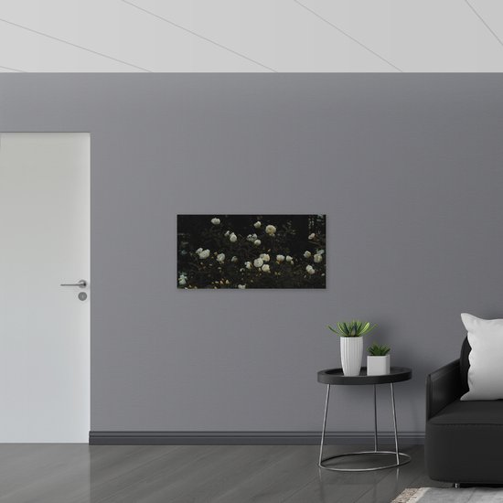 WallClassics - Drapeau - Buisson à Fleurs Witte - 100x50 cm Photo sur Drapeau Polyester