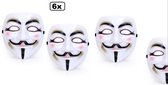 6x Masker Vendetta wit Halloween| film| themafeest |movie |griezel| vendetta |Guy| V |creepy