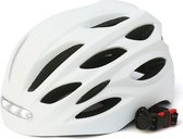 Casque de vélo Lightyourbike AERO ® avec Siècle des Lumières - Avant et arrière - Rechargeable par USB - Vélo électrique, vélo de route et VTT - Wit