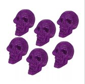 TIB halloween glitter skulls schedel doodshoofd 6 stuks
