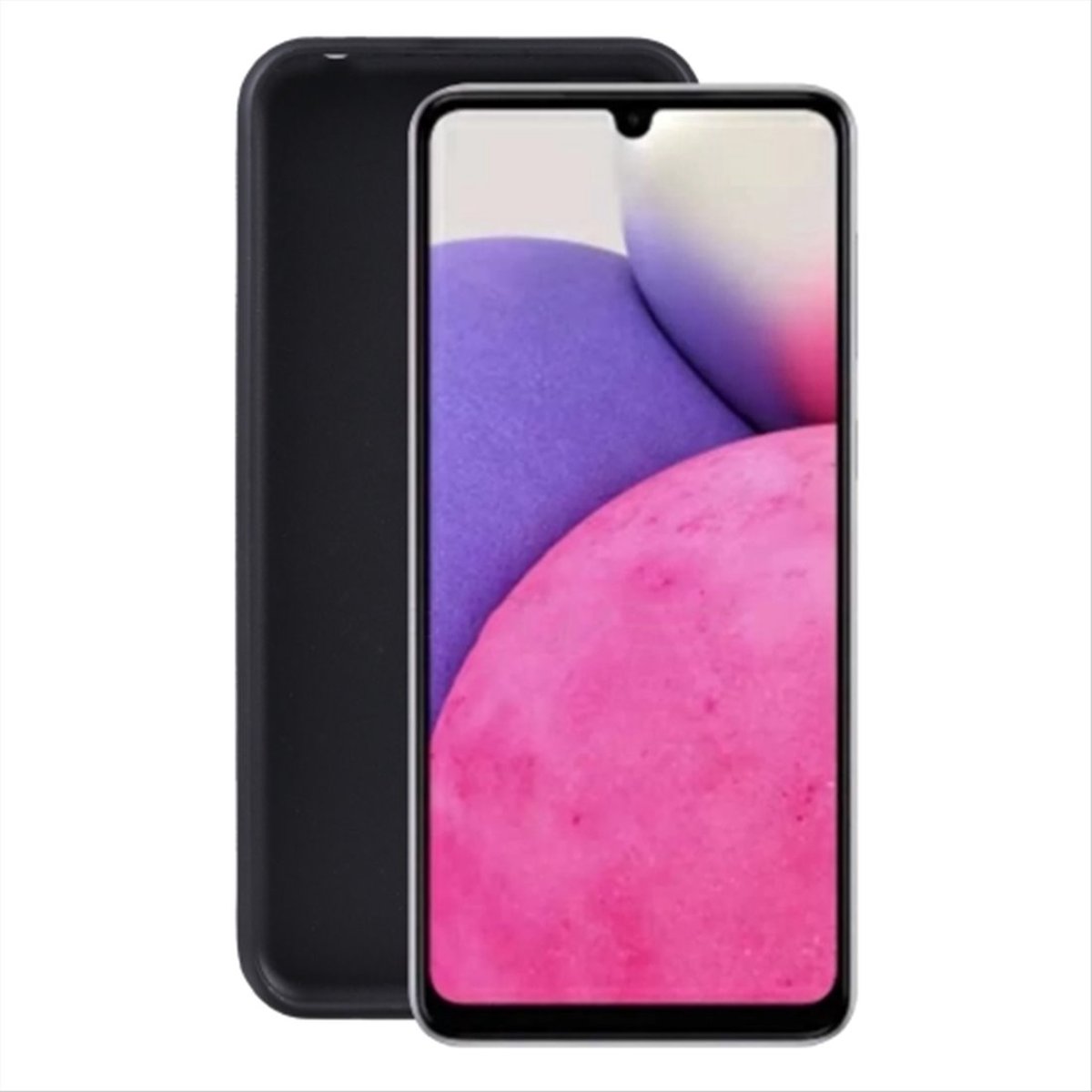TPU back cover Geschikt voor Samsung Galaxy A22 5G - Zwart hoesje +gratis screenprotector