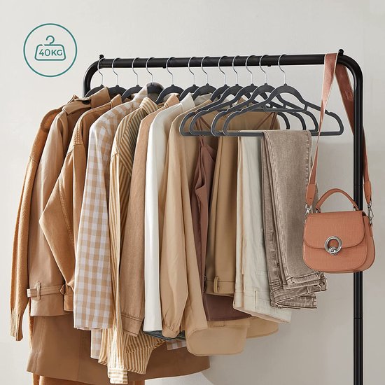 kledingstang van 40-120 cm met licht, kaststang van zwart