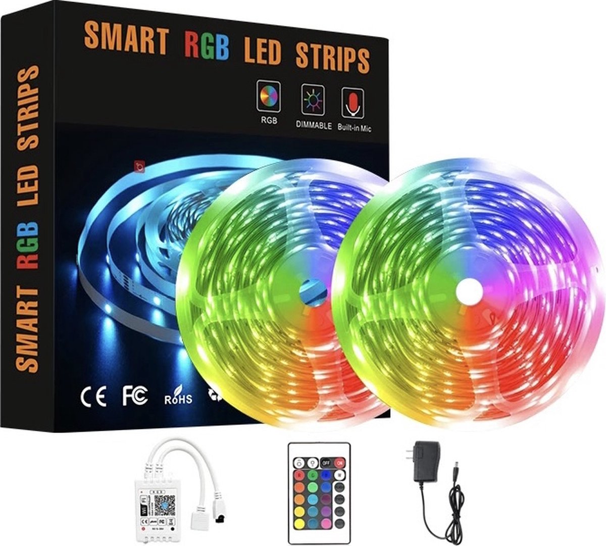 LedSfeer 15m ledstrip bedienbaar via applicatie en afstandsbediening