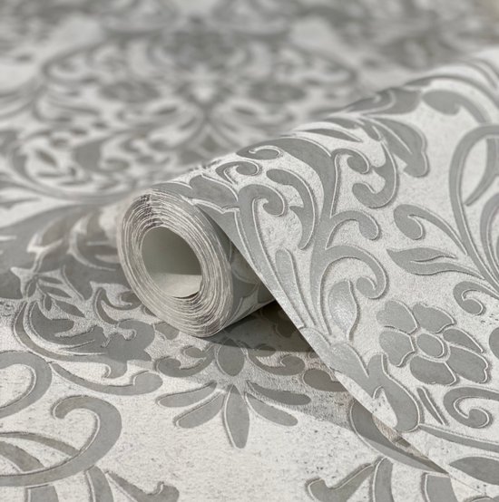 Papier peint ornements classiques structure métallique et béton - Papier peint - Décoration murale - Papier peint - Papier peint intissé - Assorti Papier peint non tissé - 0,53 0 10,05 M.