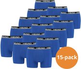 HEAD boxershorts Basic Blue/Black- 15-Pack Blauwe heren boxershorts - Maat M