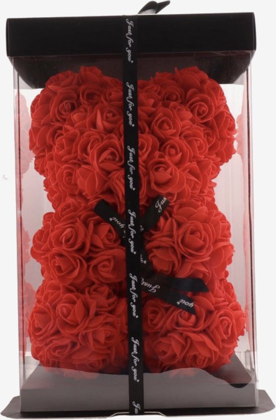 25 cm Ours de rose Coffret cadeau Saint-Valentin avec Collier de
