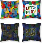 Coussin de briques de jeu Sierkussen 40x40cm avec kussen 100% Katoen