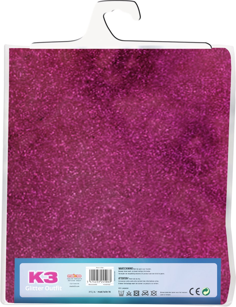K3 verkleedkleding - Glitteroutfit roze 3/5 jaar — afbeelding 5