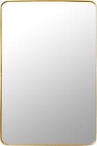 LW Collection wandspiegel goud rechthoek 61x91 cm metaal - grote spiegel muur - industrieel - woonkamer gang - badkamerspiegel - muurspiegel slaapkamer gouden rand - hangspiegel met luxe design