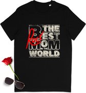 T Shirt Dames - De Beste Rock Moeder in De Wereld - Zwart - Maat XL