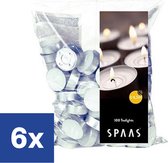 Spaas Theelicht Waxinelicht Wit - 4,5 branduren (Voordeelverpakking) - 6 x 100 stuks