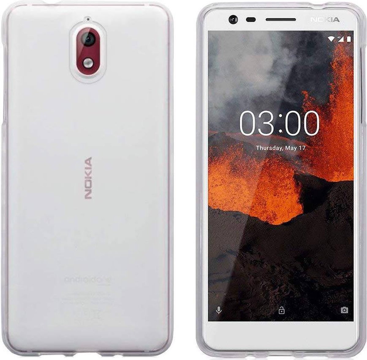 Shock Proof Case - Telefoonhoesje - Doorzichtig Hoesje voor Nokia 3.1 - Transparant Wit