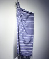 Hamam doek XL gestreept blauw/wit 90x170cm