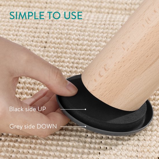 Navaris 16x patins de meubles pour pieds de chaise - Patins ronds en feutre auto-adhésifs pour pieds de meubles - Convient aux sols en bois et aux moquettes