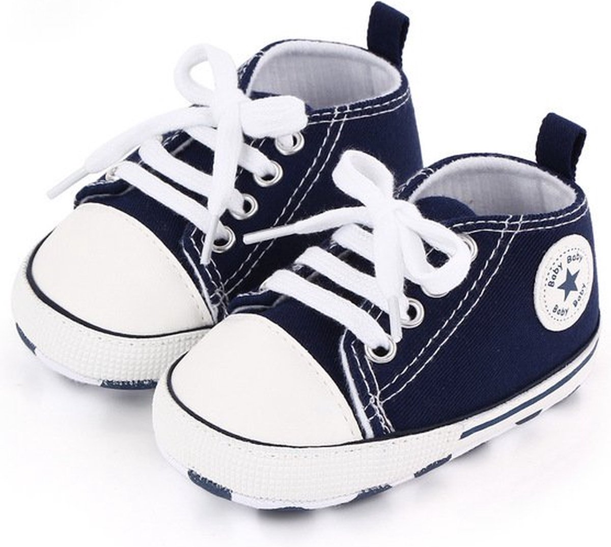 Steppies Babyschoentjes - Blauw - Zachte Zool Antislip - Maat 16-17 (0-6 maanden, 11 cm) - Babyslofjes