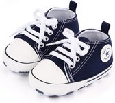 Baby Schoenen - Pasgeboren Babyschoenen - Eerste Baby Schoentjes 0-6 maanden - Zachte Zool Antislip - Baby slofjes 11cm - Blauw