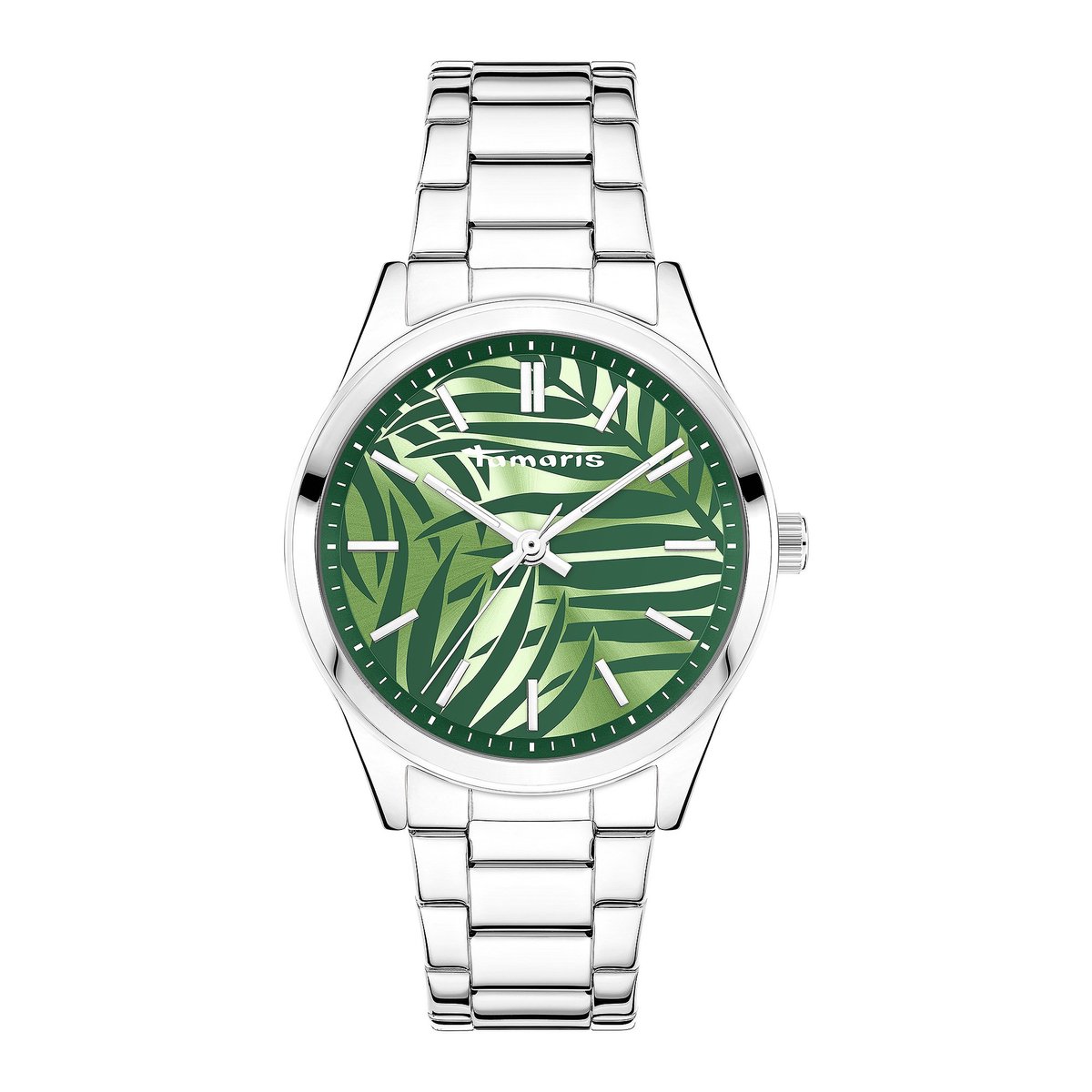 Tamaris Damen-Uhren Analog Quarz One Size Silber, Grün 32020671