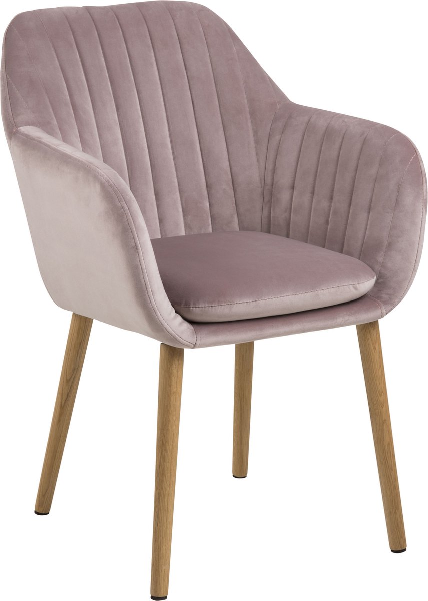Bendt Eetkamerstoel 'Albin' Velvet, kleur Dusty Rose