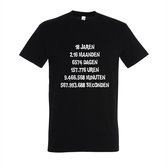 T-shirt 18 jaren, 216 maanden | XL | Zwart