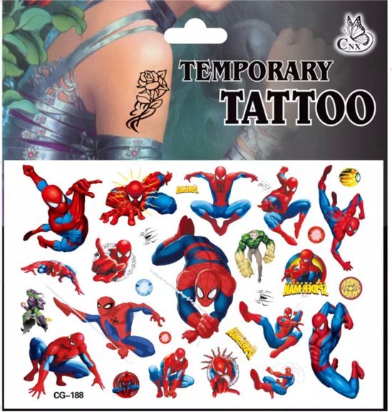 Marvel Avengers Spiderman Tattoo Stickers Anime Spiderman Cartoon Tattoo  Sticker Kids Birthday Party Gives Small Gifts Body Art  Fruugo IN