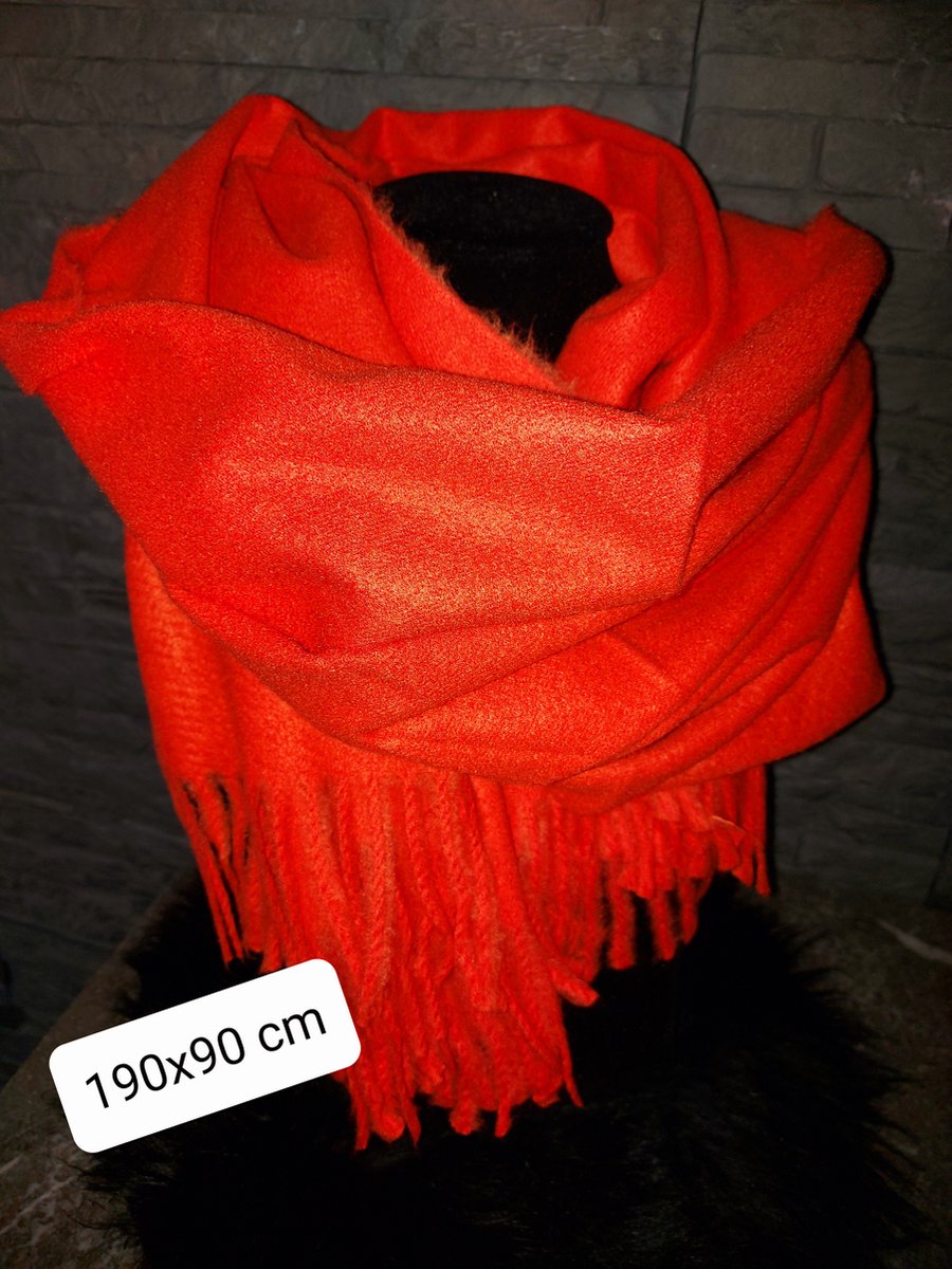 Grote oranje cashmere sjaal