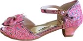 Elsa Prinsessen schoenen roze glitter strikje maat 34 - binnenmaat 22 cm - prinses hakken schoenen - kinder schoen