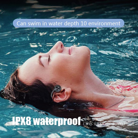 Casque de natation étanche sur Bluetooth, Jusqu'à 10 mètres de profondeur, Casque