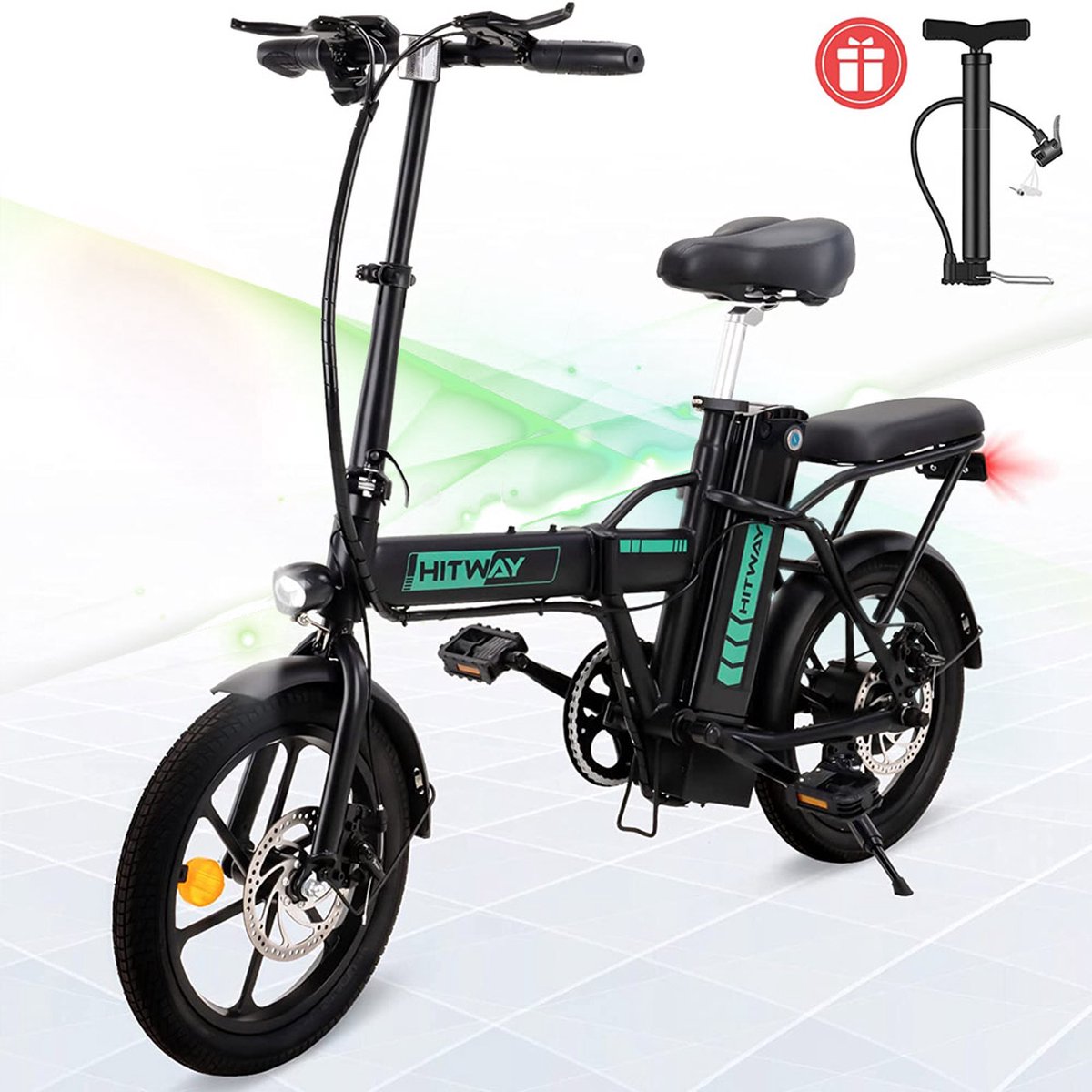 Hitway Elektrische fiets voor Stadsfietsen Opvouwbaar E-BIKE 7.5Ah Batterij 250W Motor Actieradius Tot 45 km BK5