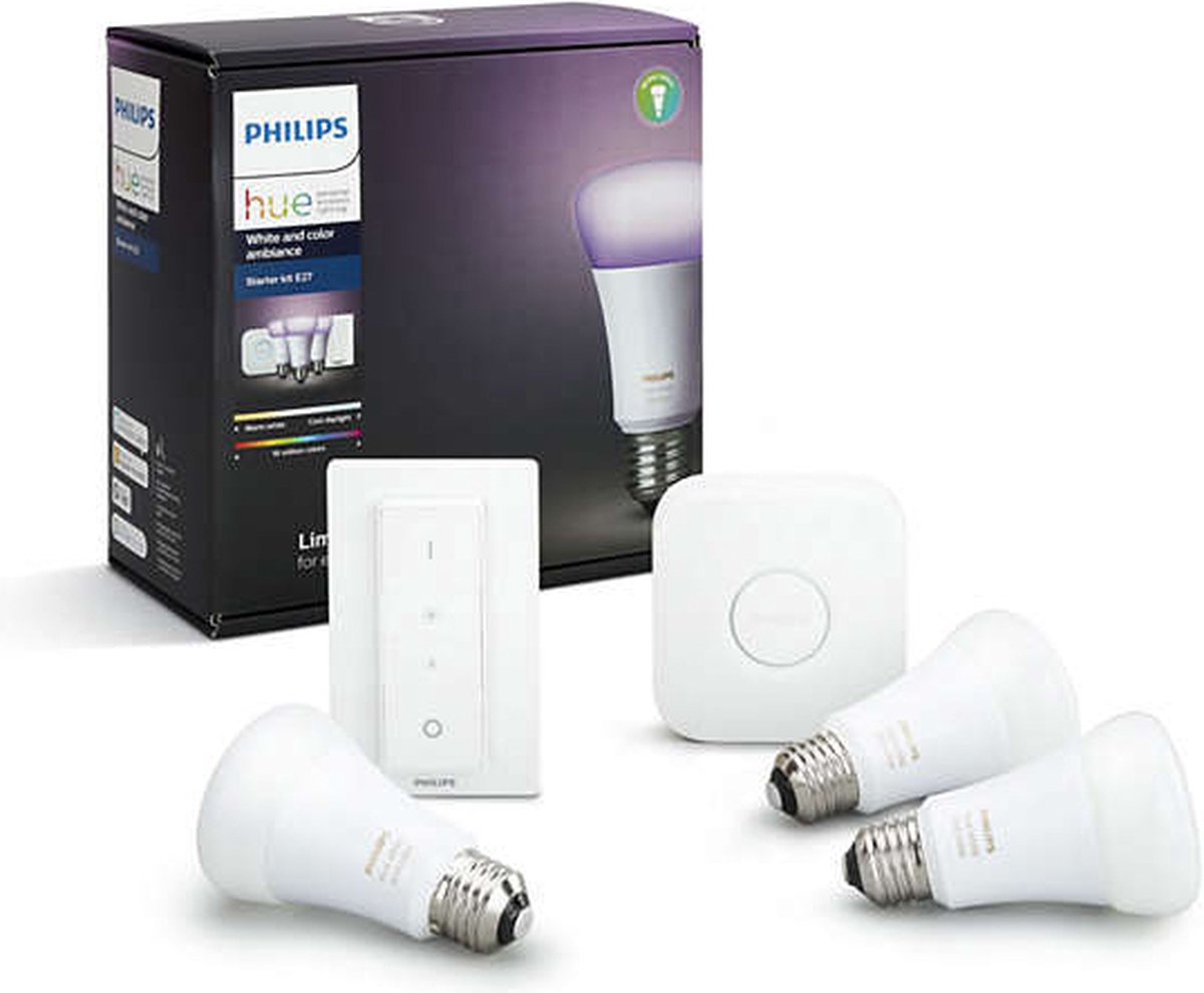 Centrum Locomotief Profeet Philips Hue Starterspakket - White and Color Ambiance - Met dimmer switch -  E27 | bol.com